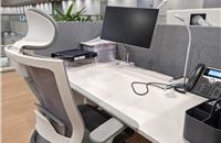 Modern workstations with motion desks to allow for seating or standing working style as per employee’s convenience.