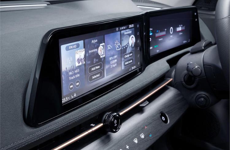 Central touchscreen and digital driver display are each 12.3in