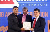 FADA Winner: Dealership Initiative (Marketing Innovation)| Second Runner Up - Rudra Hyundai (seen with Kapil Dev and Hormazd Sorabjee, Editor, Autocar India)