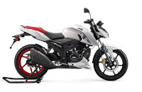 The 2023 TVS Apache RTR 160 4V Special Edition in Pearl White is priced at Rs 1,30,090 (ex-showroom, Delhi) 
