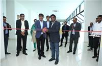 The Centre of Excellence being inaugurated by Suresh D and Rafiq Somani; along with Jitendra Miraje, Vishwas Vaidya, Vinay Pawar and delegates from Ansys.