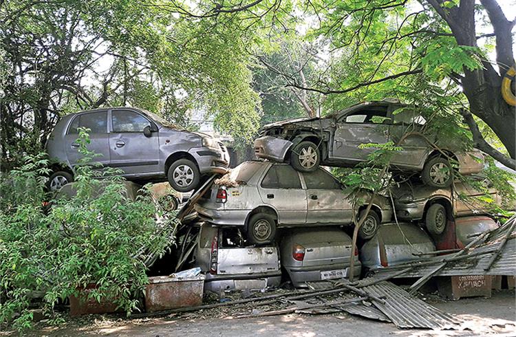 Rust in peace. Lack of regulation and a proper infrastructure for end-of-life vehicles means such sights are commonplace in India. 