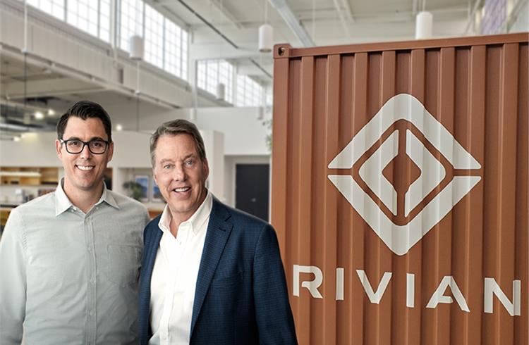 L-R: RJ Scaringe, Rivian founder and CEO, and Ford Executive Chairman Bill Ford