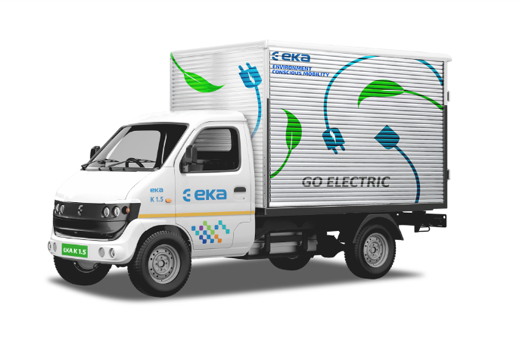 Eka K1.5 e-LCV, built on a 300V architecture, claimed to offer highest payload, and minimum TCO in its category. The e-LCV also offers fast-charging capabilities.