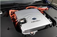 Toyota’s new fuel cell stack and fuel cell power converter (FCPC) have been developed specifically for use with the GA-L platform.