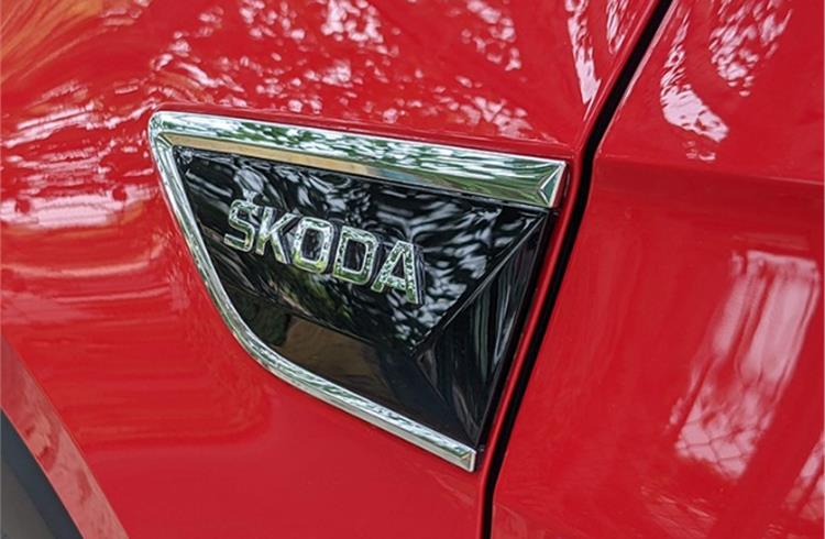 Skoda moniker on the front fenders a unique element to exterior design.