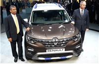 The Triber Easy R AMT was unveiled by Fabrice Cambolive, senior VP, Chairman of Africa-Middle-East-lndia-Pacific Region, Groupe Renault and Venkatram Mamillapalle, Country CEO and MD, Renault India Operations.