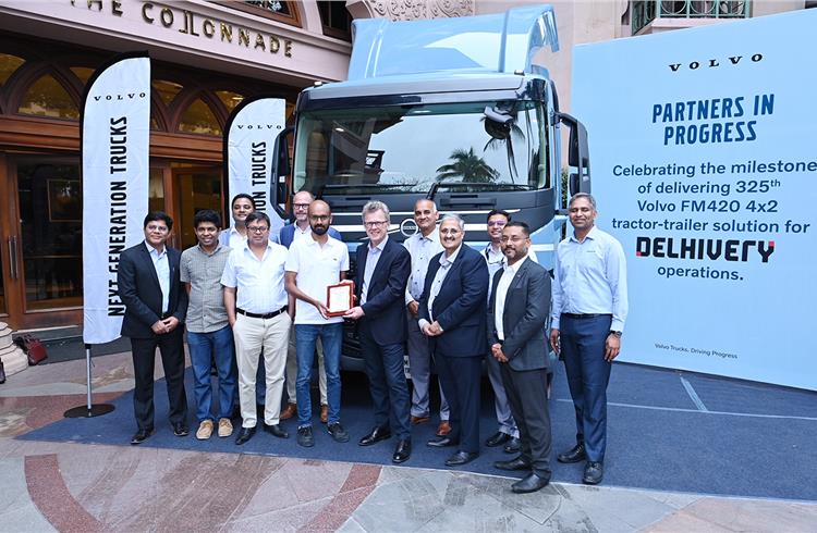 Volvo Trucks India delivers 325th tractor-trailer to Delhivery, gets letter of intent for 200 more
