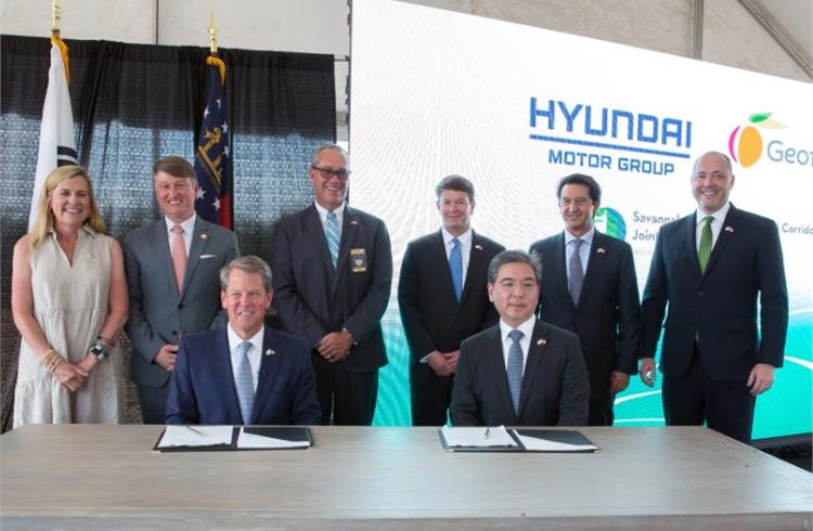 Hyundai Motor Group and the US state of Georgia at the signing ceremony for the new EV plant.
