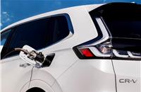The CR-V e:FCEV combines plug-in charging capability with fast hydrogen refueling.