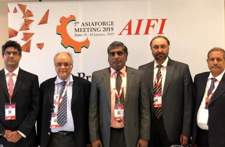 L-R: Abhay Raj Kapoor, convenor Asia Forge 2019; Asheet Pasricha, Western Region; S Murali Shankar, president, AIFI; Ranbir Singh, Northern Region, and R Sivaparsad Reddy, VP, AIFI at Asia Forge 2019.