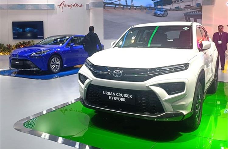 Toyota showcases Innova Hycross flex fuel, Mirai, Hyryder CNG at Bharat Mobility Global Expo 2024