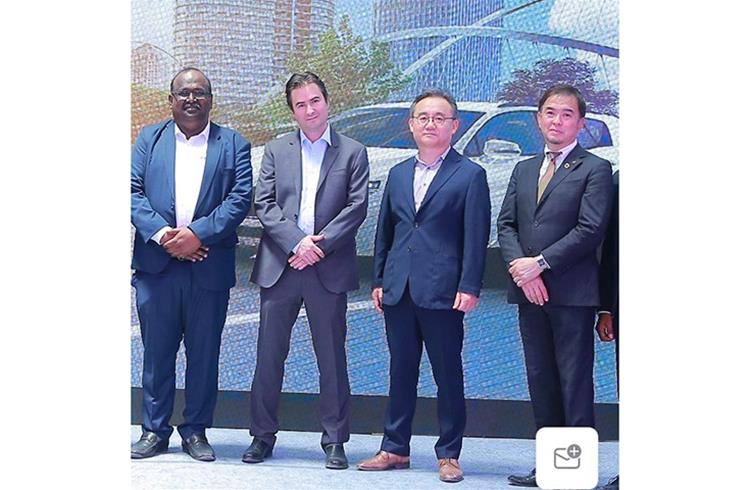 L-R: R Murali, Plant Manager and Director, BorgWarner Morse Systems India; Olivier Diss, VP, HR, BorgWarner Morse Systems; and KW Choi, Plant manager.