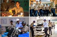 Maruti's JIM offers 8 trade courses with fitter and electrician also attracting girl students. A miniature assembly line and virtual welding
simulators mock a real manufacturing setup. JIM Gujarat's last two batches saw full placements at dealers, vendors and inside Suzuki Motor Gujarat.