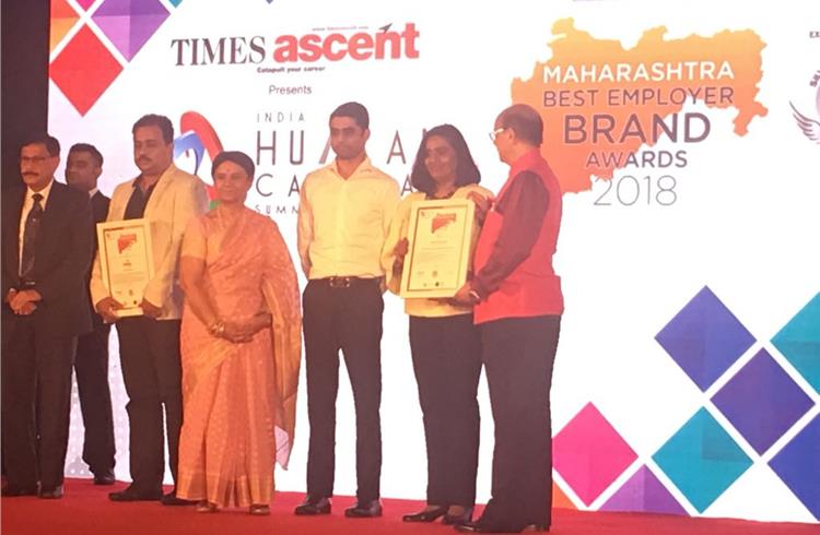 Volkswagen Group Sales India bags the 2018 Maharashtra Best Employer Brand Award