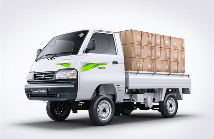 Maruti Suzuki India, with its single commercial vehicle – the Super Carry – sold 29,556 units, up 35% YoY.
