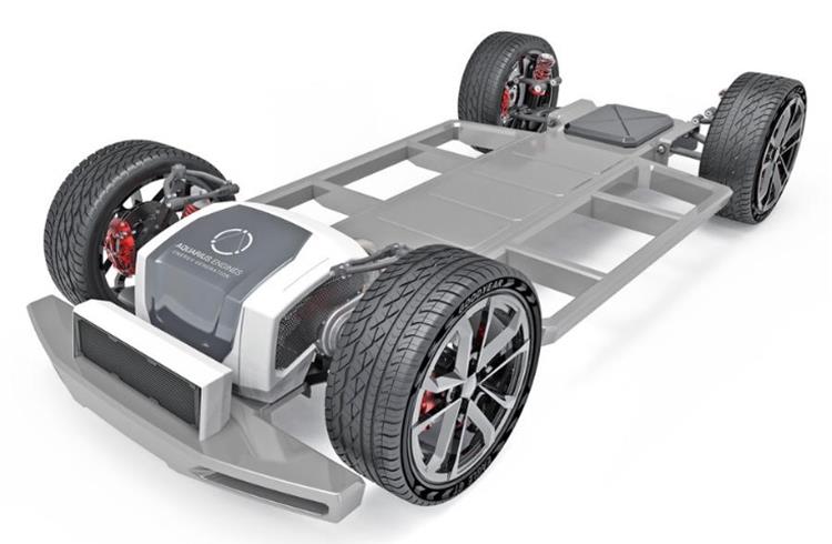 The Aquarius engine is already running in a driverless skateboard chassis to show its potential. 