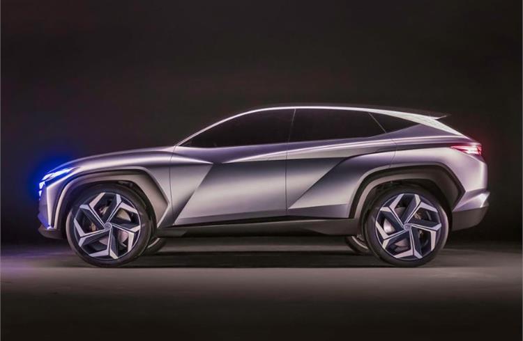 The Hyundai Vision T Plug-in Hybrid, revealed at the Los Angeles motor show