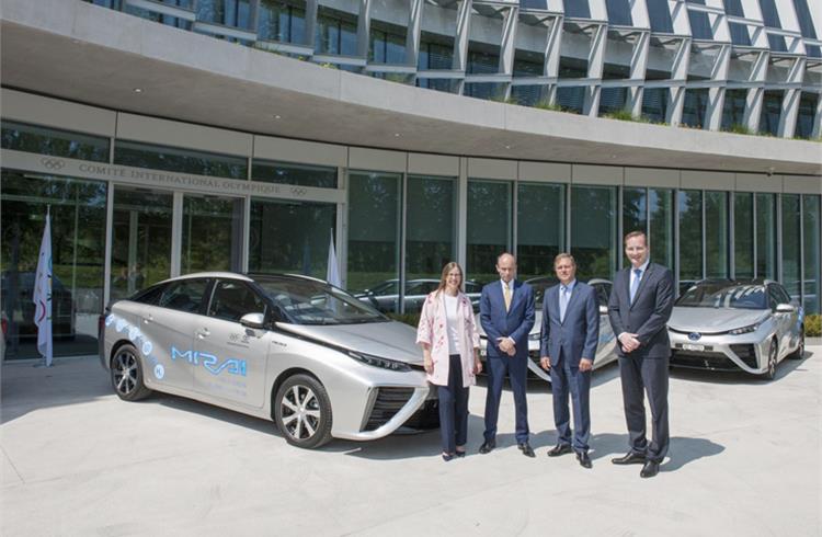 IOC takes delivery of zero emission hydrogen fuel cell cars from Toyota