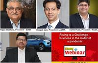 Confirmed speakers for the webinar include the presidents of SIAM, ACMA, FADA and Tata Motors' Rajendra Petkar.