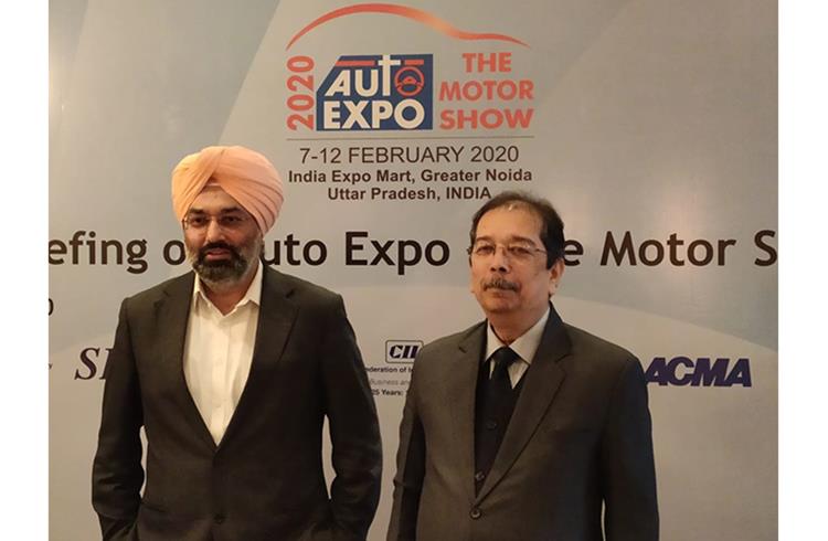 L-R: Gurpratap Boparai, chairman, SIAM Trade Fair Group and MD, Skoda Auto Volkswagen India with Sugato Sen, deputy director general, SIAM at press briefing on Auto Expo - Motor Show 2020 in Mumbai.