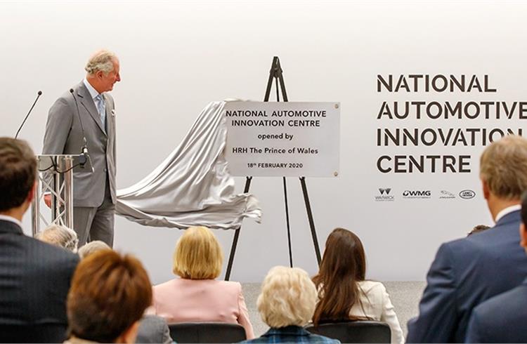 The Prince of Wales unveils plaque of the National Automotive Innovation Centre (NAIC)