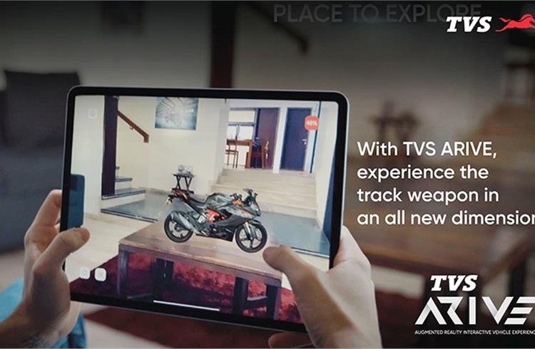 The online booking option from the TVS ARIVE app directs users to the company website.