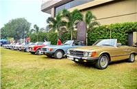 The participants included every generation of the Mercedes-Benz SL, S-Class and E-Class in almost every body style.