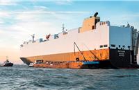 For European shipments, Volkswagen Group Logistics charters two vessels which carry up to 3,500 vehicles about 50 times per year & 250,000 new vehicles of the Audi, Seat, Skoda, VW and VW CV brands.