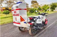 The ambulances have been custom-built as an accessory to be fitted on Hero MotoCorp motorcycles, with an engine capacity of 150cc and above.