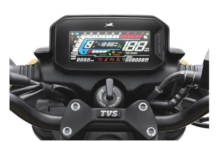 Fully digital instrument cluster offers all the basic readouts as well as a gear position indicator.