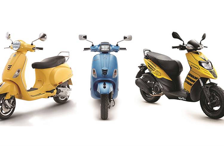 The Vespa VXL, SXL Facelift 2020 Range and the new Aprilia Storm with disc brake and digital cluster – which were first revealed at the Auto Expo 2020 in Greater Noida in February. 
