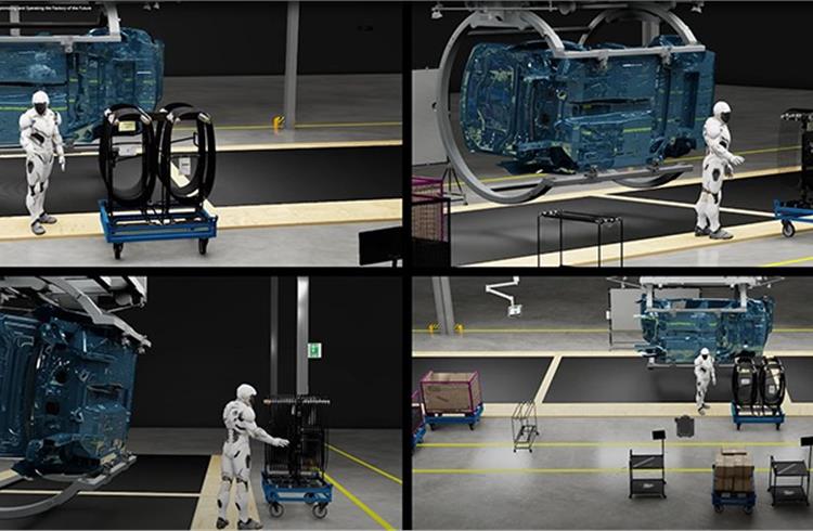 Inside the digital twin of BMW’s assembly system, powered by Omniverse, an entire factory in simulation. (Image: Nvidia.com)
