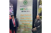 Dinesh Tyagi (left) Managing Director and CEO Hexall motors & Brij lal (right), Member of Parliament, Chairman, Parliamentary Committee of Home Affairs at the unveiling of the prototypes in Auto Expo 2023