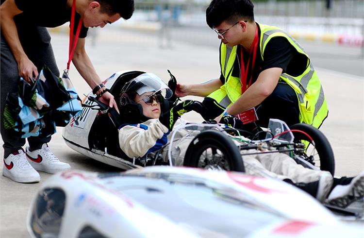 : Team HuaQi-EV, race number 301, from Guangzhou College of South China University of Technology, China, competing in the Prototype - Battery Electric category during Day 2.