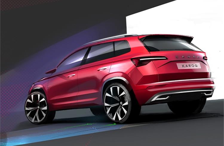 Skoda previews updated Karoq with design sketches