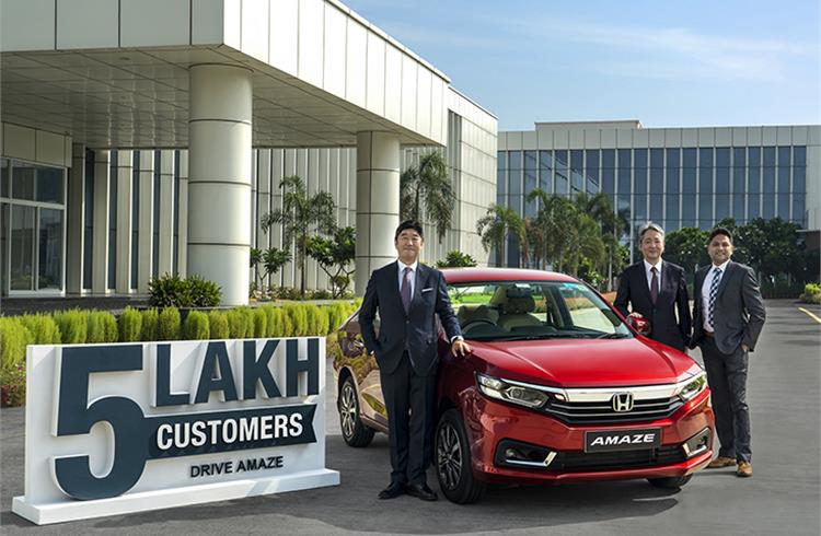 L-R: Takuya Tsumura, president & CEO, Honda Cars India; Yuichi Murata, Director, Marketing and Kunal Behl, VP, Marketing & Sales