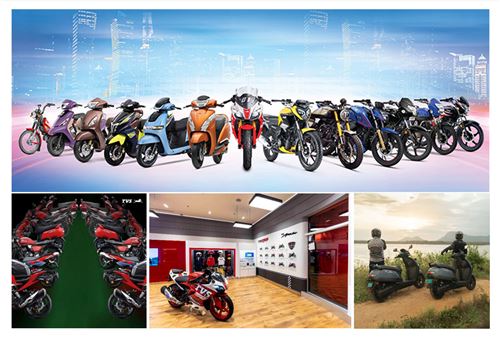 TVS Motor's two-wheeler sales top 3 million units in CY2023, 187,181 iQube EVs 