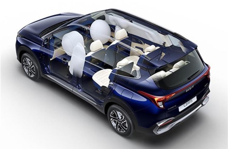 The Carens comes with six airbags as standard.