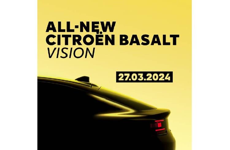 Citroen Basalt SUV coupe to be positioned slightly above C3 Aircross, global debut on March 27 
