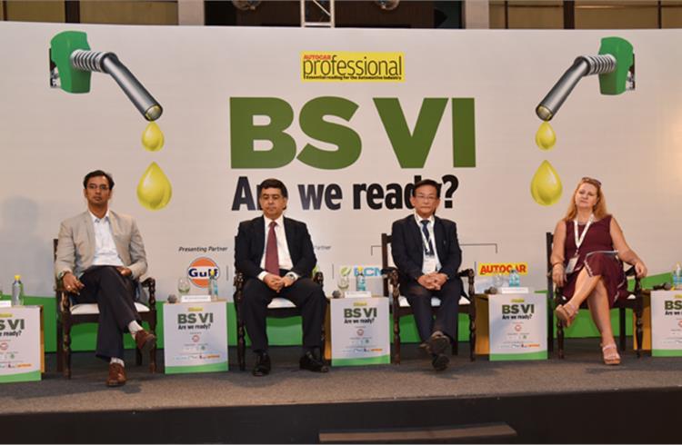 Inaugural session (L-R):  Priyank Bharti, Jt Secretary, MoRTH; Autocar India’s Hormazd Sorabjee; Kenichi Ayukawa, MD & CEO, Maruti Suzuki India; Henriette Faergemann, First Counsellor, EU in India.