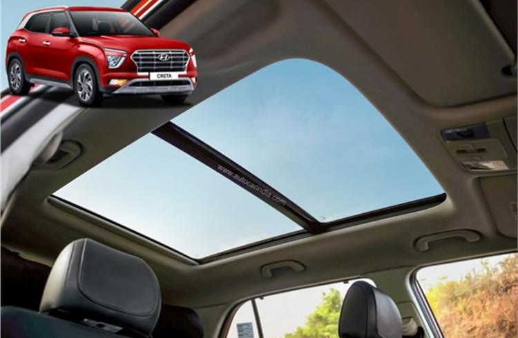 Hyundai Motor India offers a sunroof in no less than seven models – i20, i20 N Line, Venue, Creta, Alcazar, Tucson, Kona EV – and will offer one in the upcoming all-electric Ioniq 5 crossover as well.