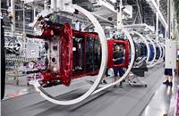 Assembly operations of the new BMW iX2 at the BMW Group Plant in Regensburg.