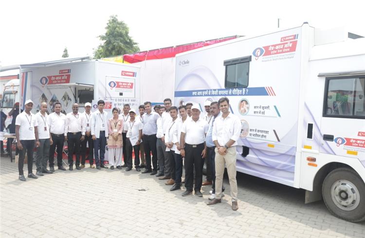 The medical examiners with the Eicher Eye & Ear Screening mobile van.