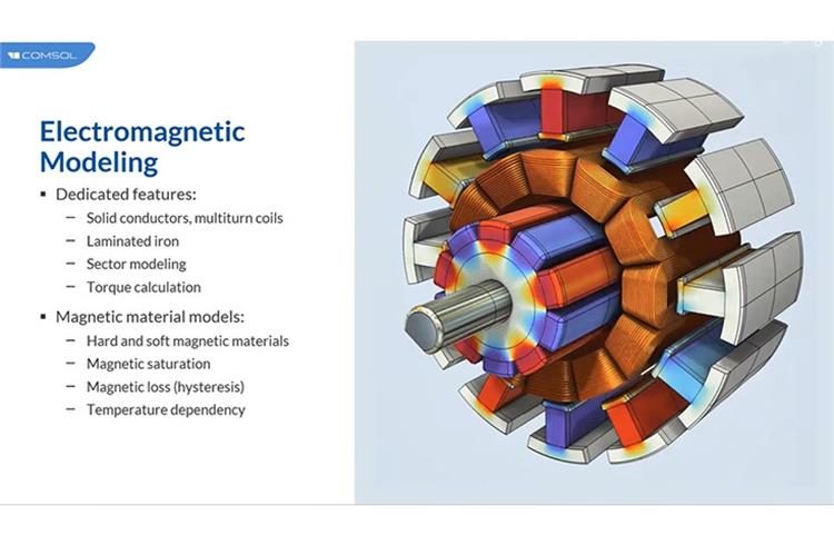 The COMSOL Multiphysics Simulation tool also allows for modelling solid conductors, hard and soft magnetic materials, as well as temperature dependency.