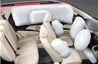 Seven airbags offered on top-spec XUV300 W8 variant.