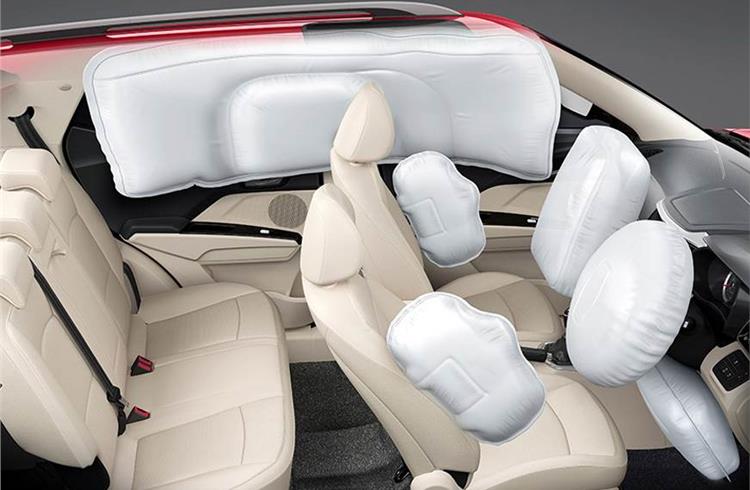 Seven airbags offered on top-spec XUV300 W8 variant.