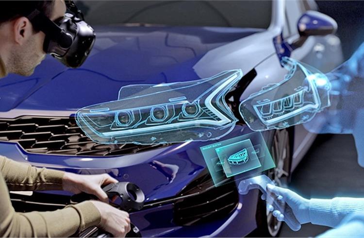 VR headsets allow the brands’ vehicle designers and engineers to virtually enter developmental simulations, with 36 motion tracking sensors detecting and tracking the locations and movement of all users, enabling each to participate accurately in real time.