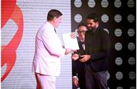 Raghavendra C Acharya, Head of Design, Montra Electric, TI Clean Mobility, receiving the award.