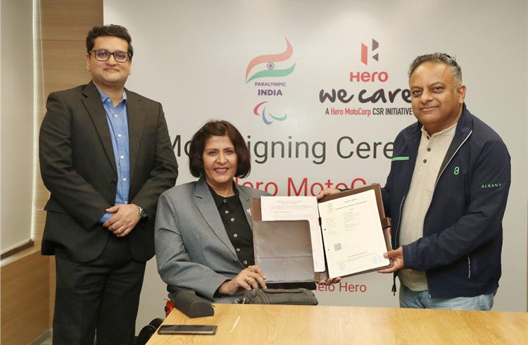 Hero MotoCorp partners Paralympic Committee of India